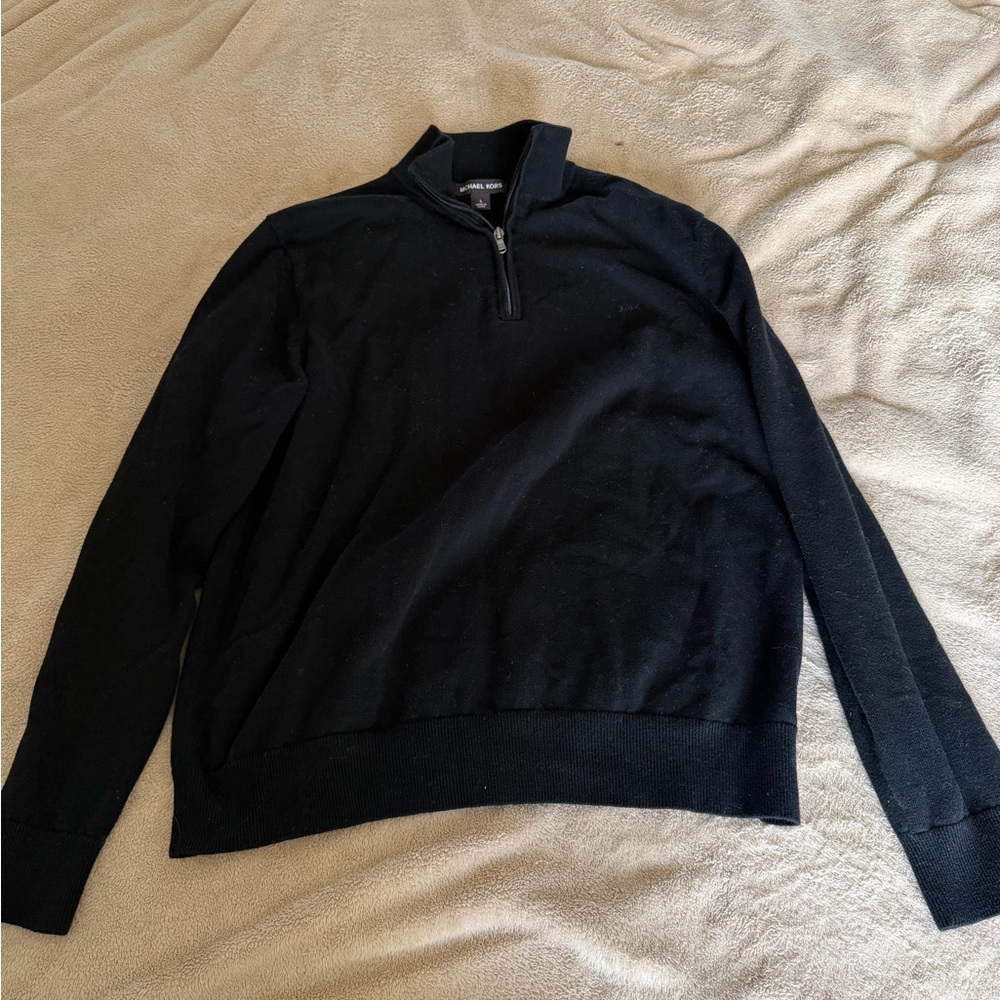 Michael Kors Men's Black Zip-Up Sweater